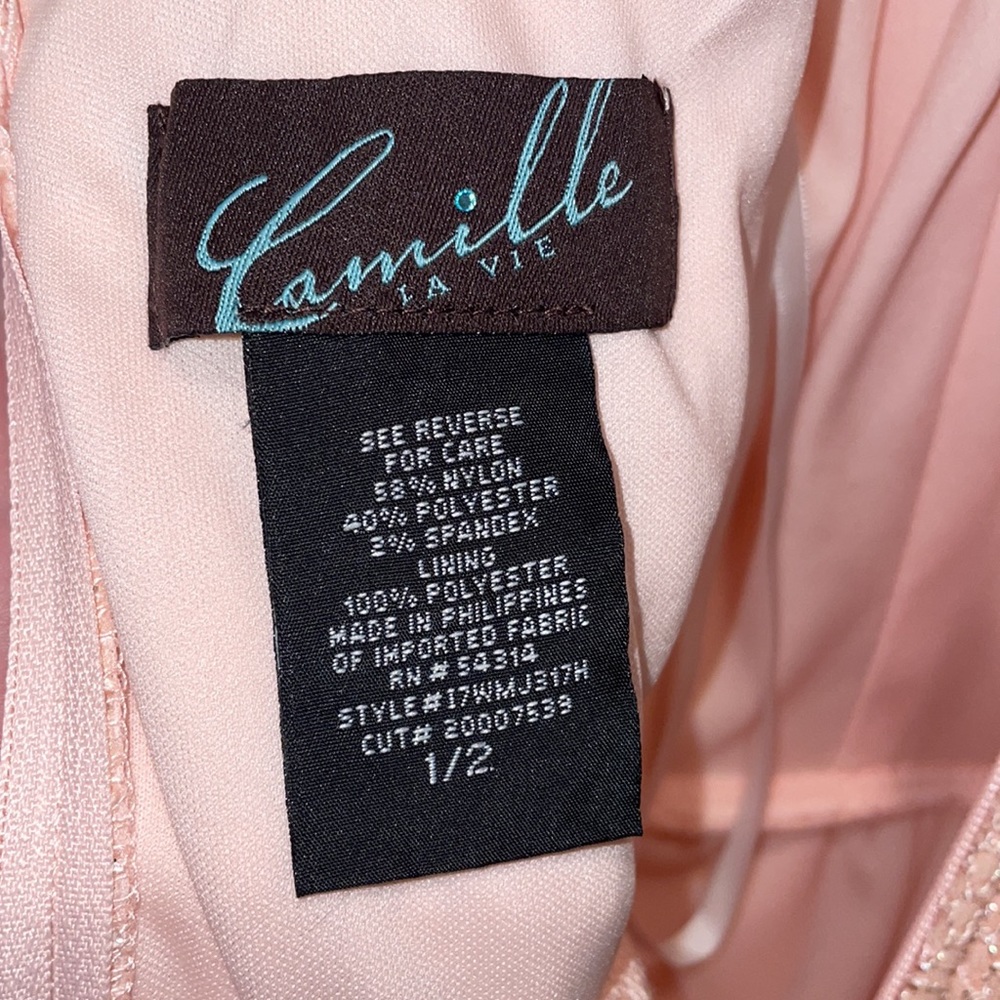Camille La Vie Sequin Formal Pink Dress Size 1/2 - Picture 11 of 12